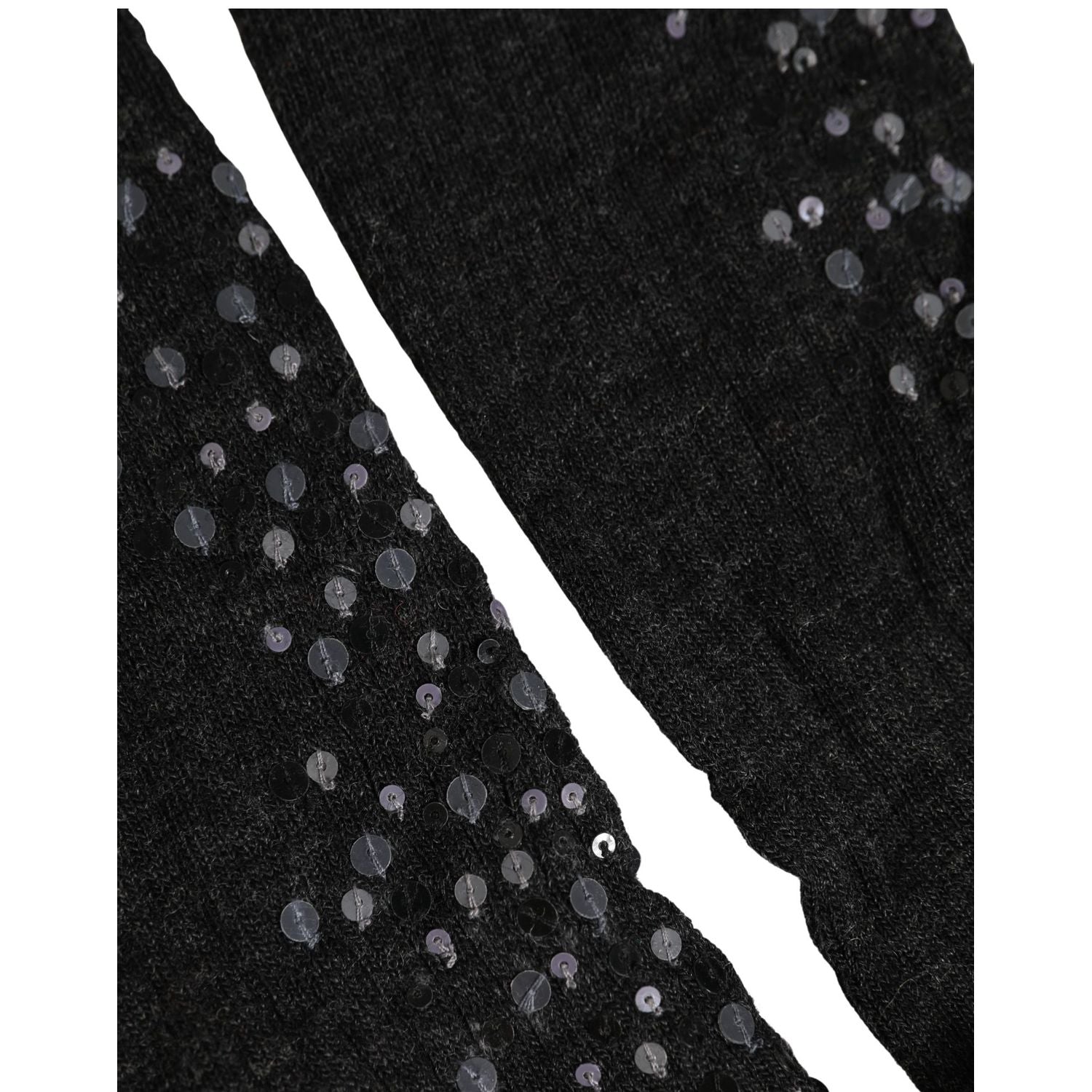 Dolce & Gabbana Dark Gray Sequined Wool Knee High Accessory Socks