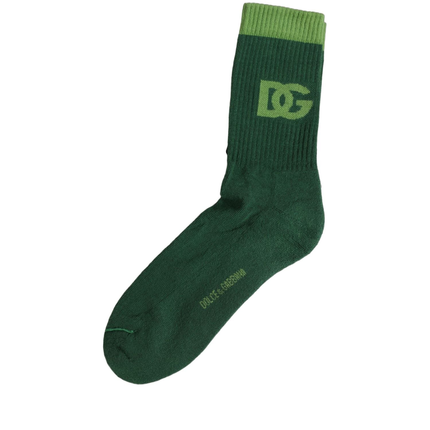 Dolce & Gabbana Green DG Logo Nylon Mid Calf Accessory Socks