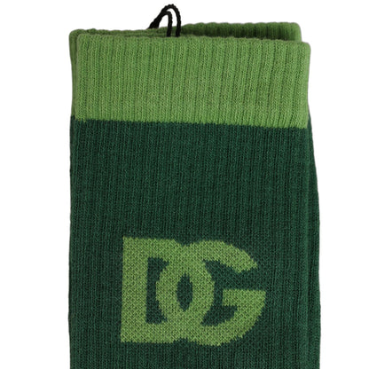 Dolce & Gabbana Green DG Logo Nylon Mid Calf Accessory Socks