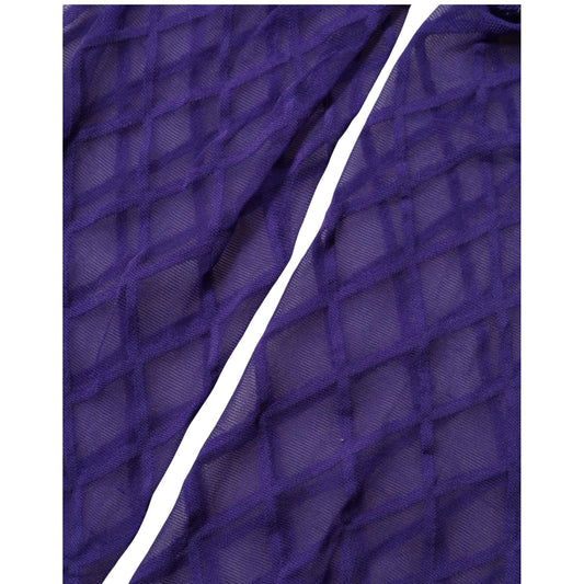 Dolce & Gabbana Purple Nylon Fishnet Pantyhose Stockings Socks