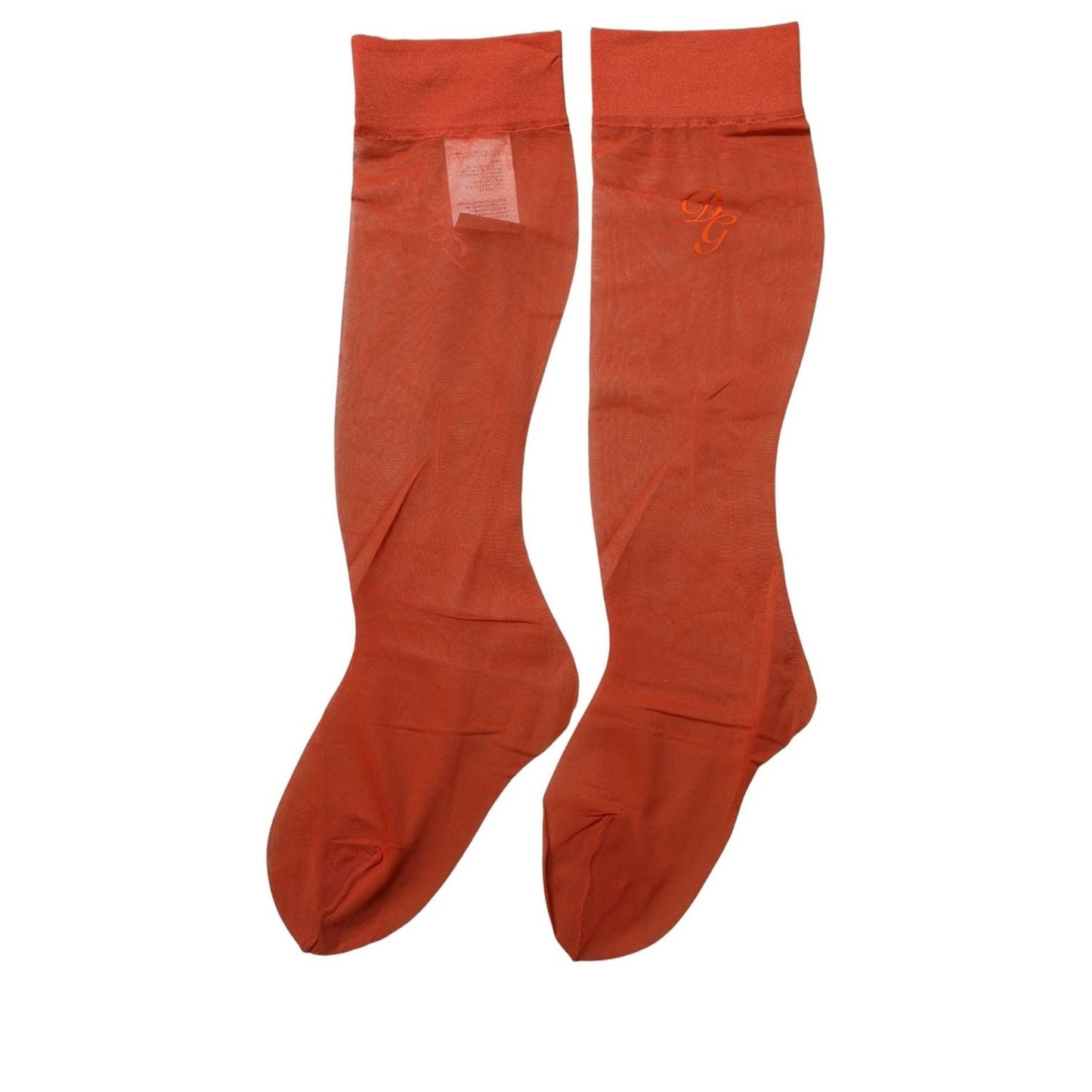 Dolce & Gabbana Orange Knee High Sheer Nylon Accessory Socks