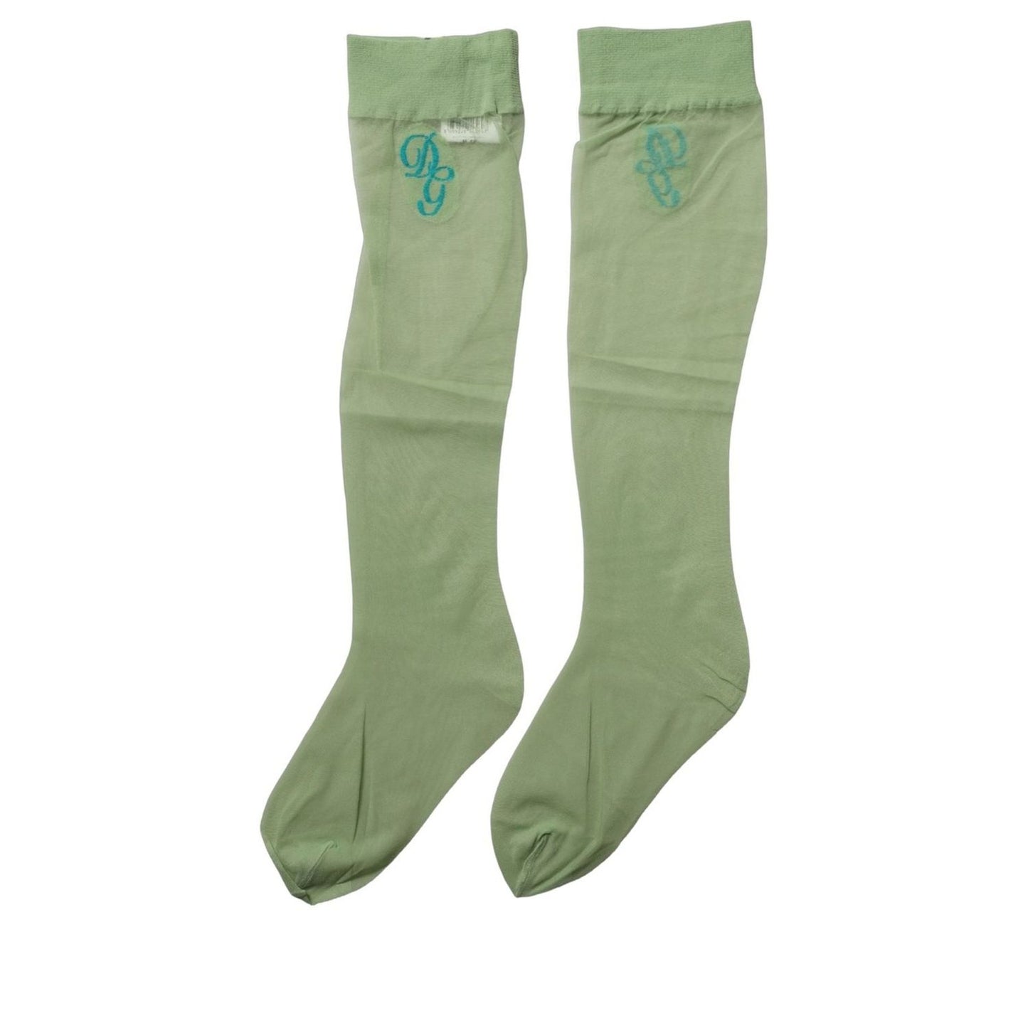 Dolce & Gabbana Green Knee High Sheer Nylon Accessory Socks