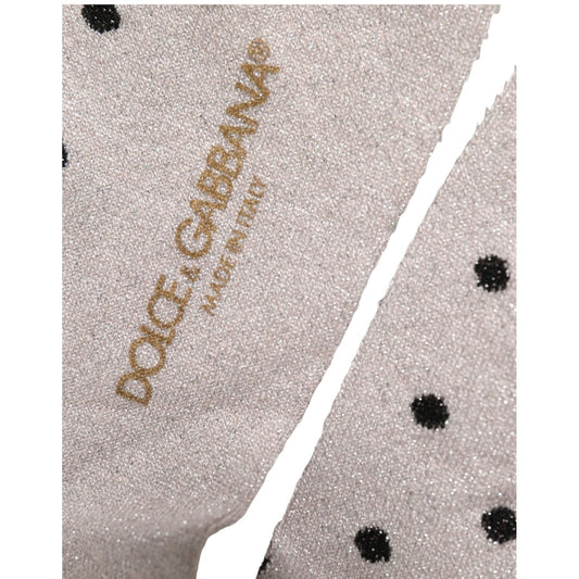 Dolce & Gabbana Gray Viscose Stretch Dotted Women Accessory Socks
