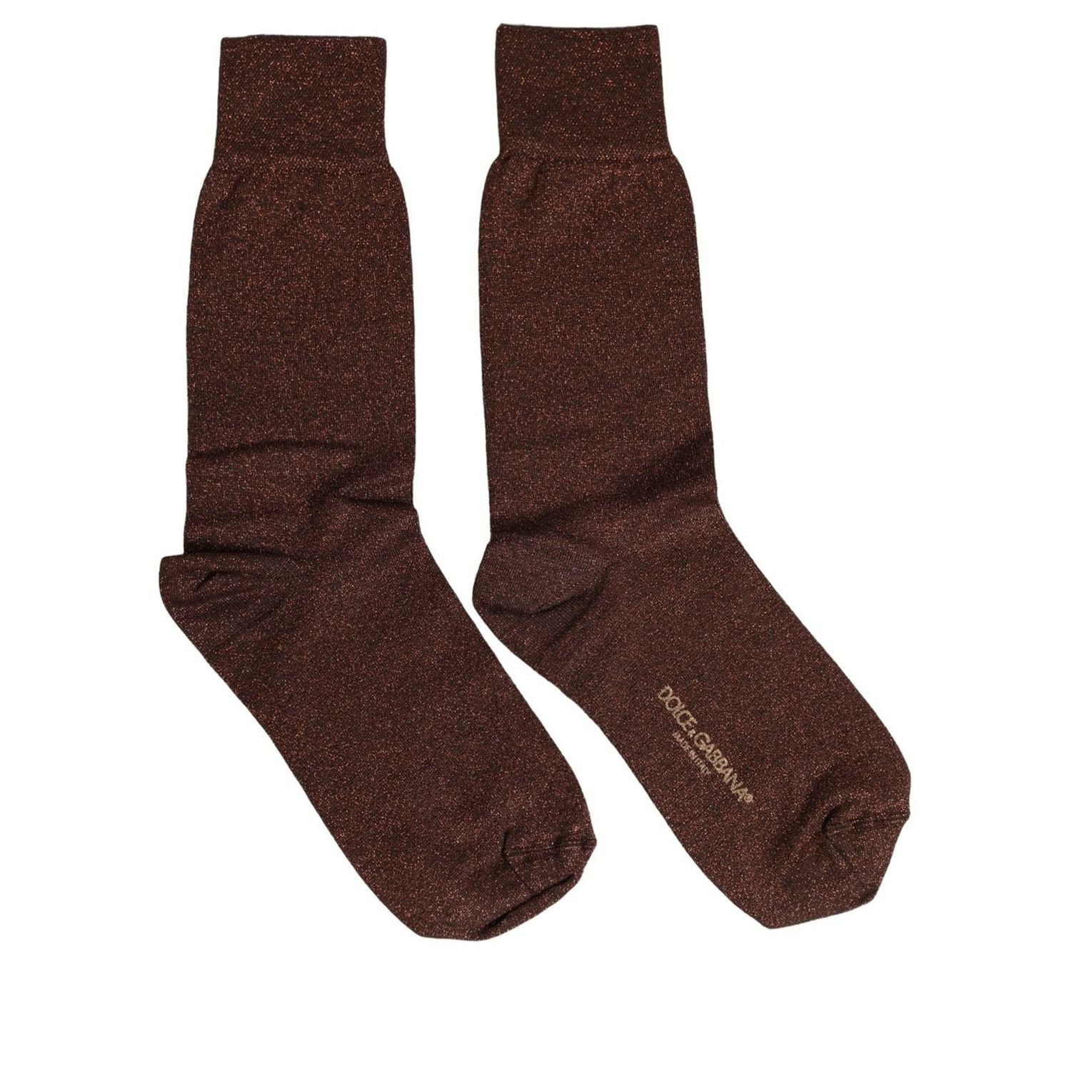 Dolce & Gabbana Dark Brown Viscose Mid Calf Accessory Socks