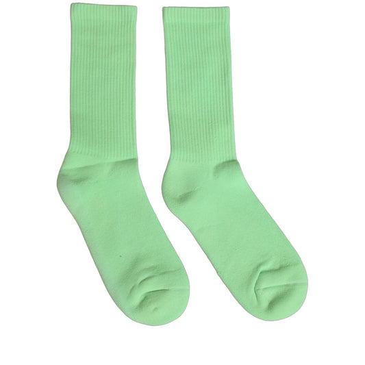 Dolce & Gabbana Green Cotton Ribbed Mid Calf Women Accessory Socks