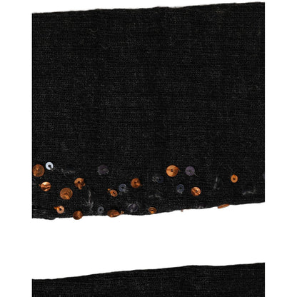 Dolce & Gabbana Dark Gray Sequined Wool Knee High Accessory Socks