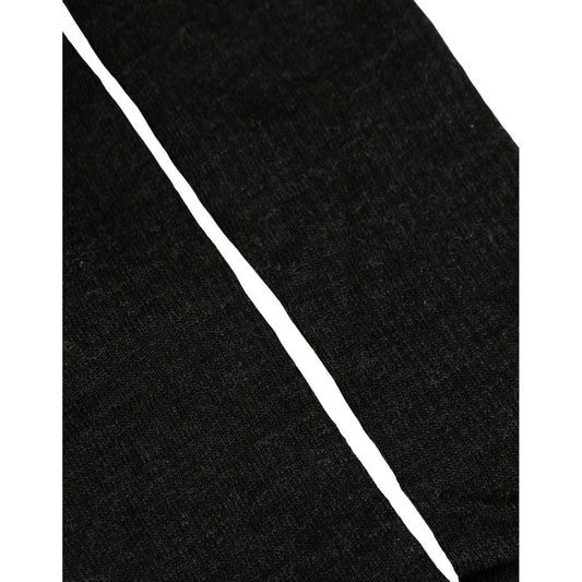 Dolce & Gabbana Black Wool DG Logo Mid Calf Accessory Socks