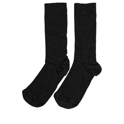 Dolce & Gabbana Black Wool DG Logo Mid Calf Accessory Socks