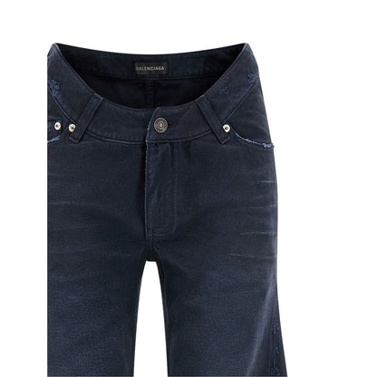 Balenciaga Blue Cotton Flared Jeans