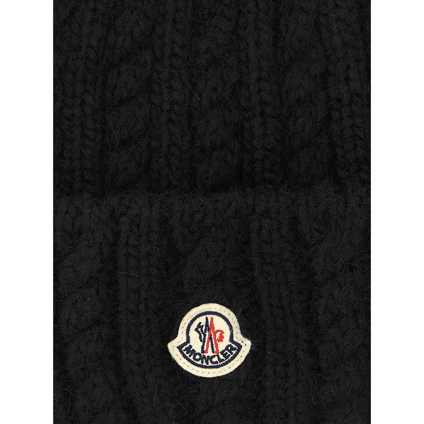 Moncler Black Alpaca Leather Beanie