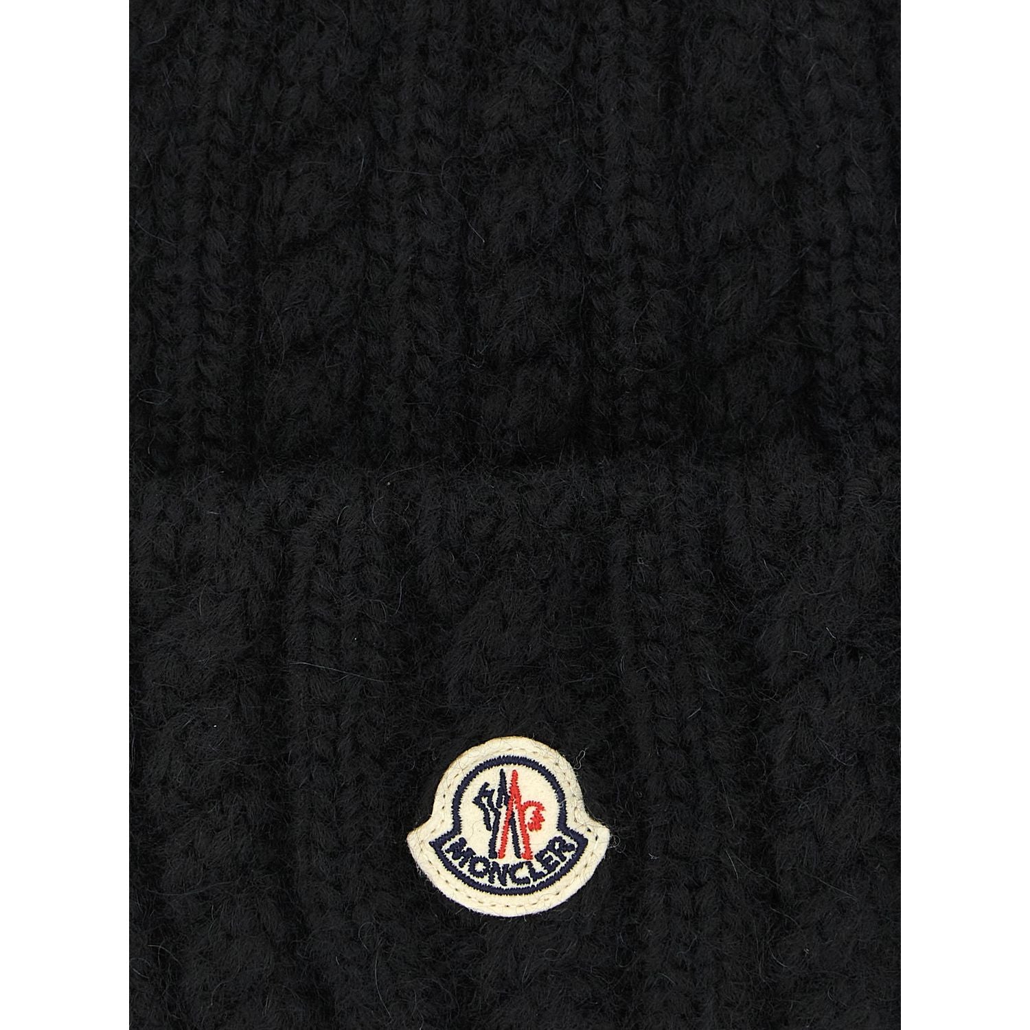 Moncler Black Alpaca Leather Beanie
