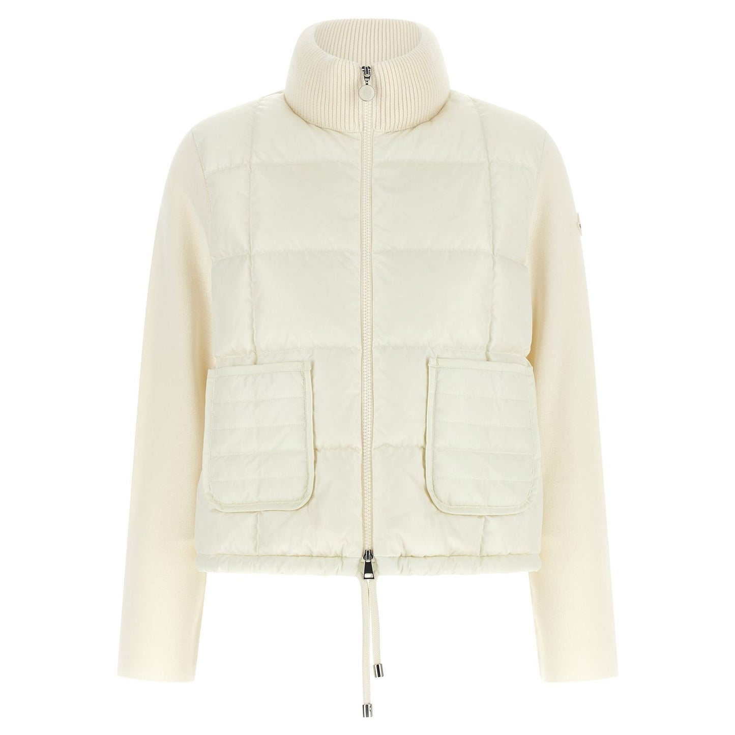 Moncler White Virgin Wool Full-Length Jacket