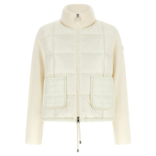 Moncler White Virgin Wool Full-Length Jacket