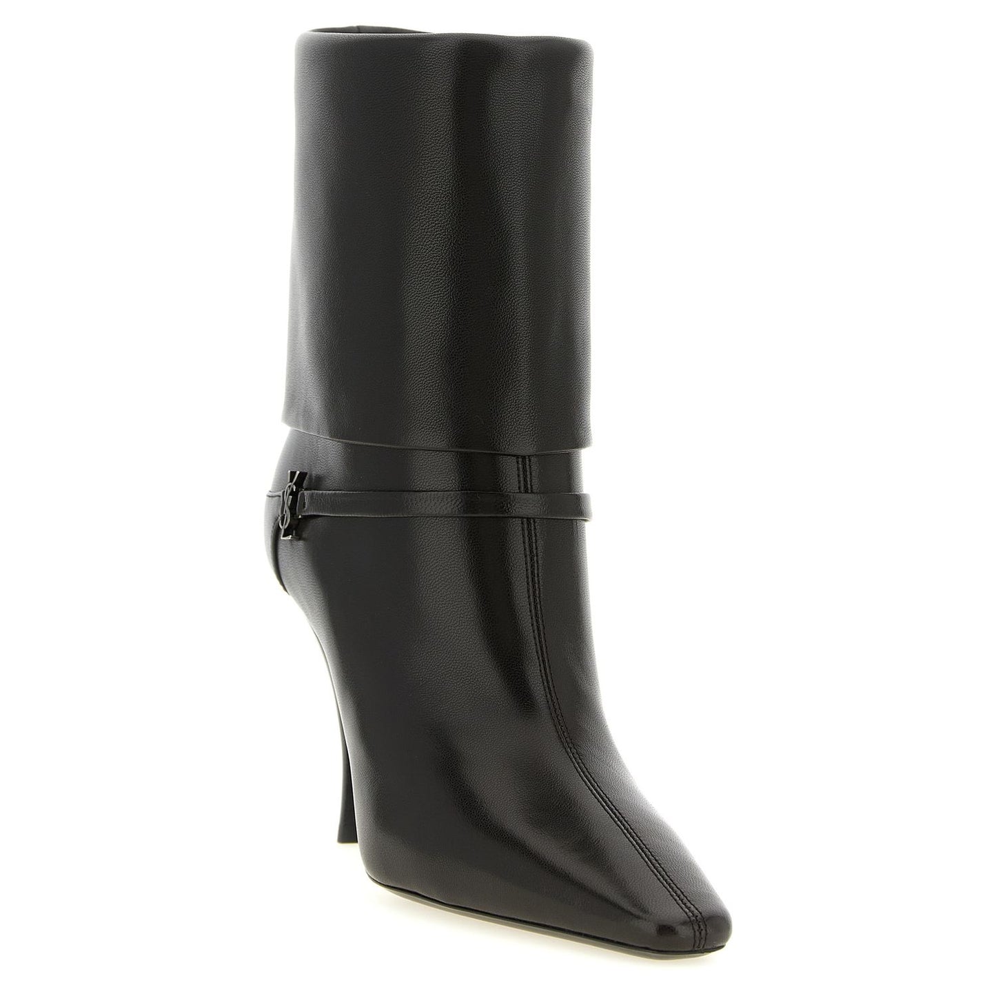 Saint Laurent Brown Lamb Leather Ankle Boots
