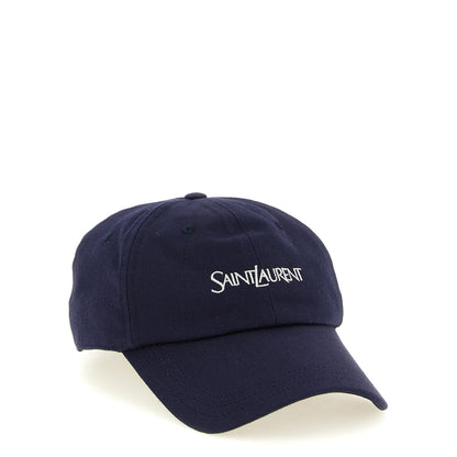 Saint Laurent Blue Cotton Cap (Baseball Hat)