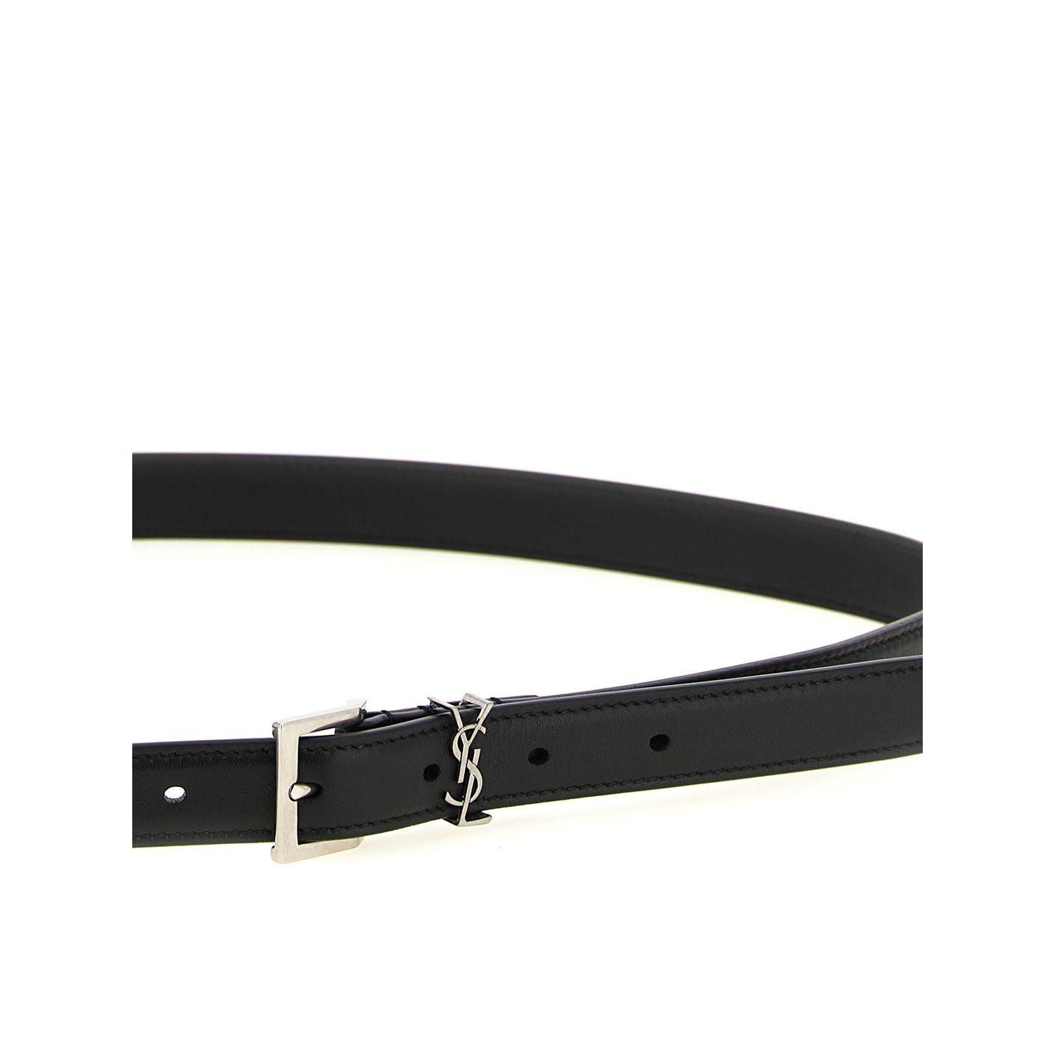 Saint Laurent Black Calfskin Regular Belt