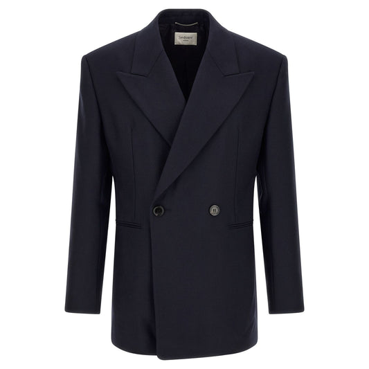 Saint Laurent Blue Wool Blazer
