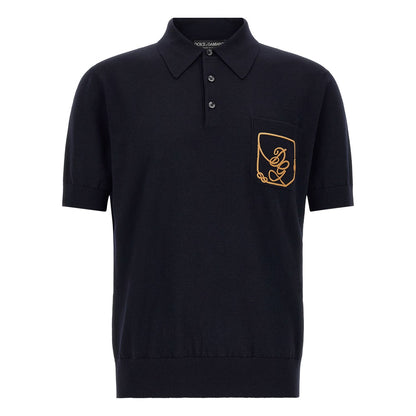Dolce & Gabbana Blue Virgin Wool Polo Shirt