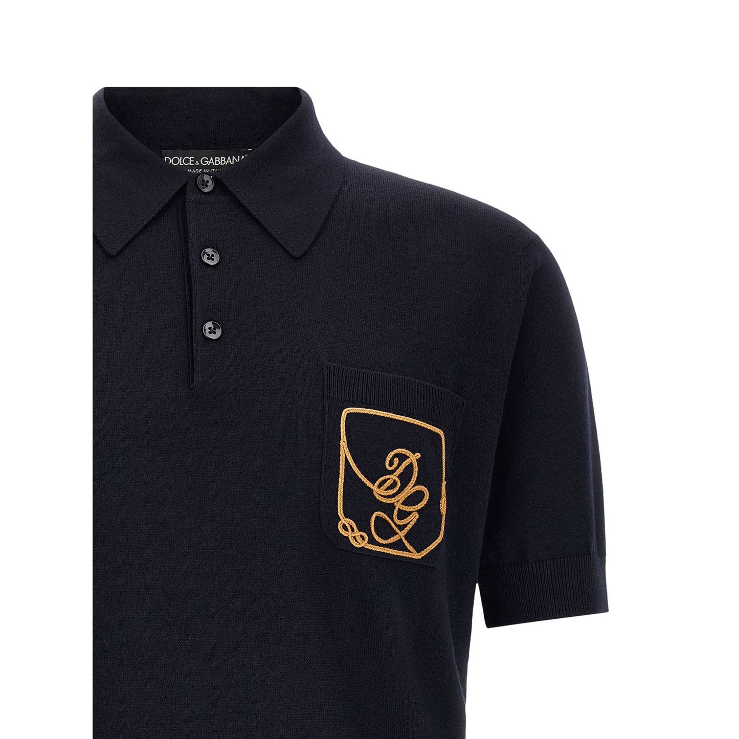 Dolce & Gabbana Blue Virgin Wool Polo Shirt