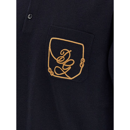 Dolce & Gabbana Blue Virgin Wool Polo Shirt