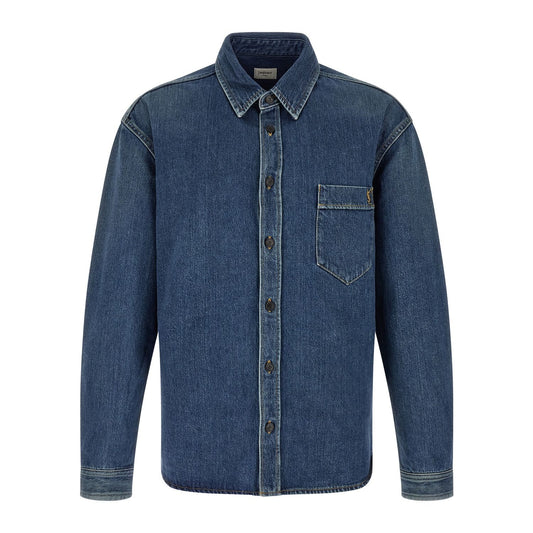 Saint Laurent Blue Cotton Blouse