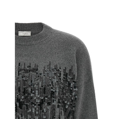 Peserico Gray Wool Cardigan