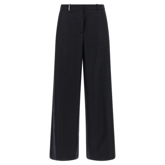 Peserico Blue Virgin Wool Casual Pants
