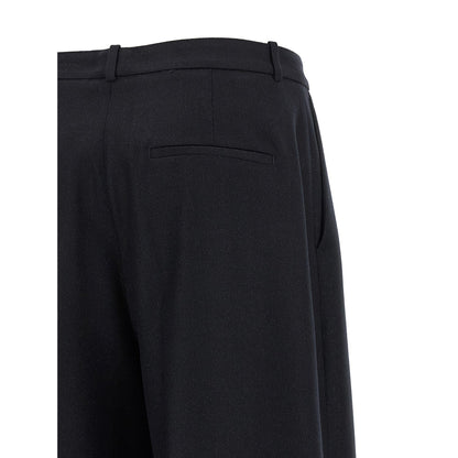 Peserico Blue Virgin Wool Casual Pants