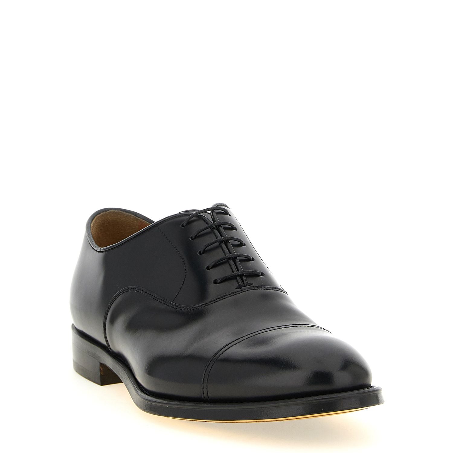 Doucal's Black Leather Oxfords And Derbies