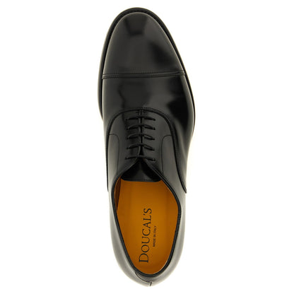 Doucal's Black Leather Oxfords And Derbies