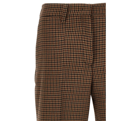 Prada Brown Virgin Wool Casual Pants