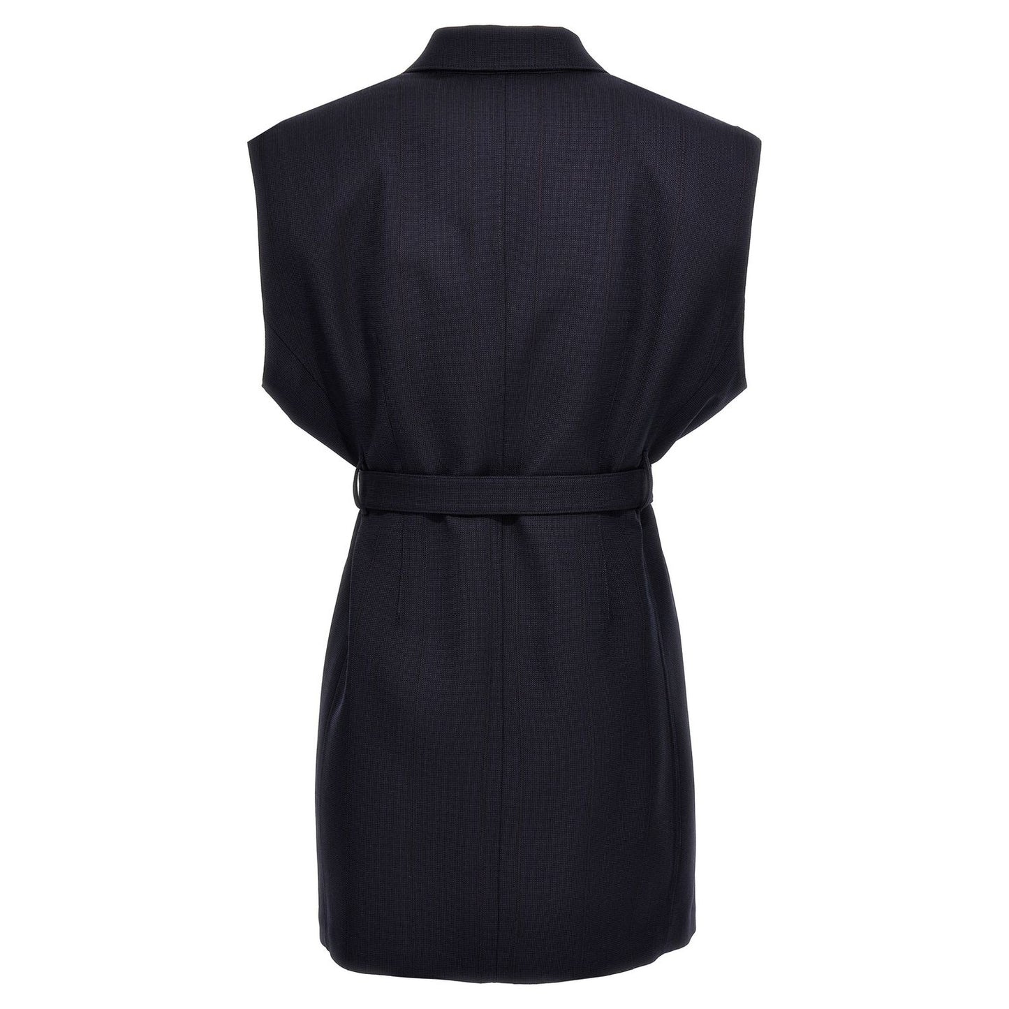 Prada Blue Virgin Wool Sleeveless Jacket