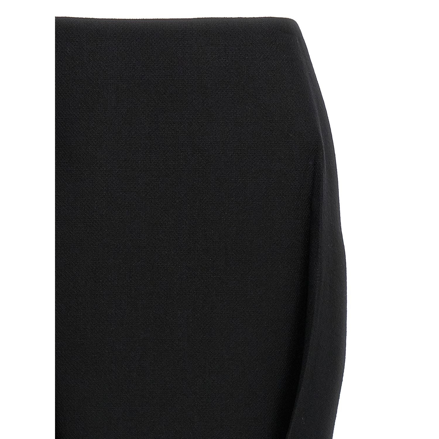 Prada Black Virgin Wool Midi Skirt