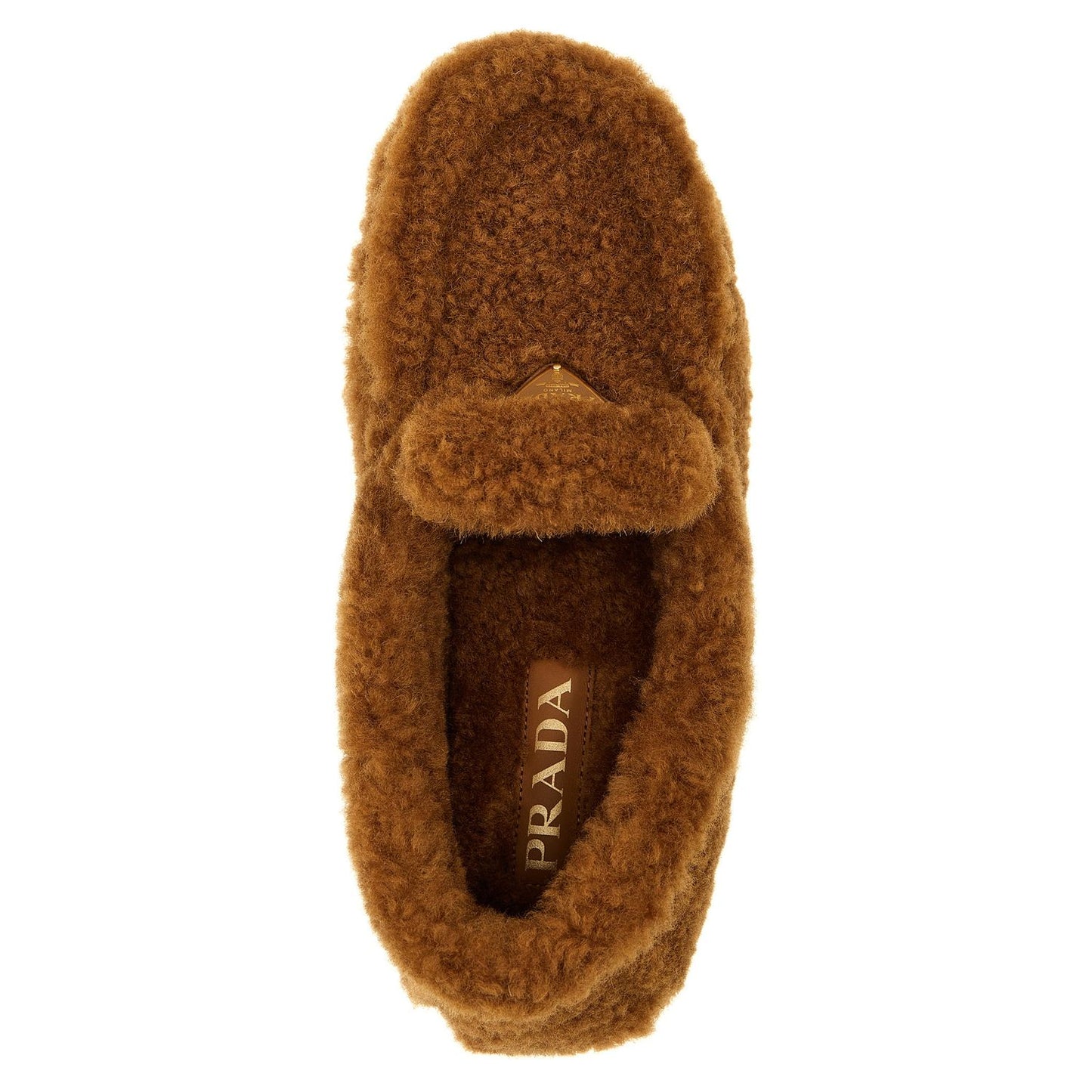 Prada Brown Lamb Leather Slip-On Loafers