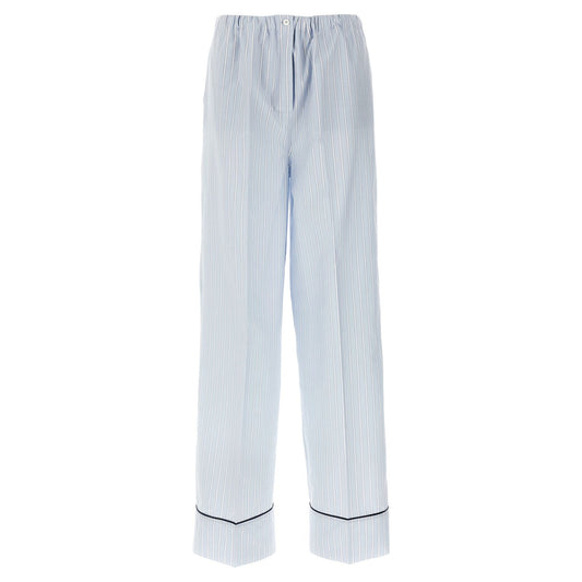 Prada Blue Cotton Casual Pants