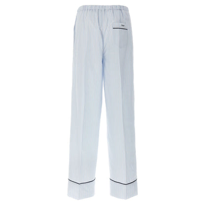 Prada Blue Cotton Casual Pants