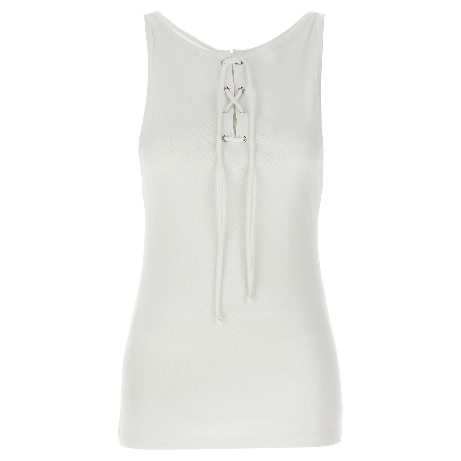 Prada White Cotton Tank Tops