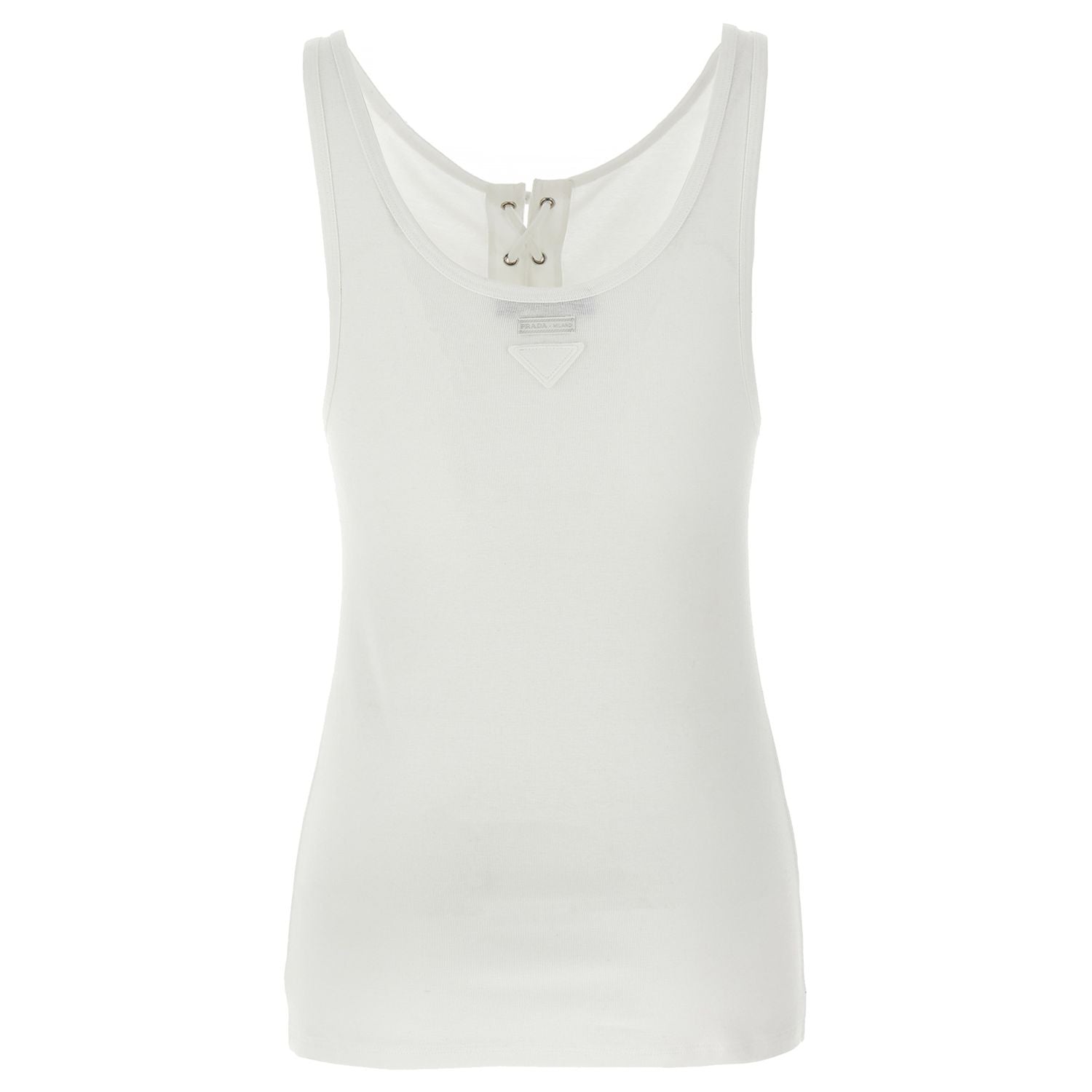 Prada White Cotton Tank Tops