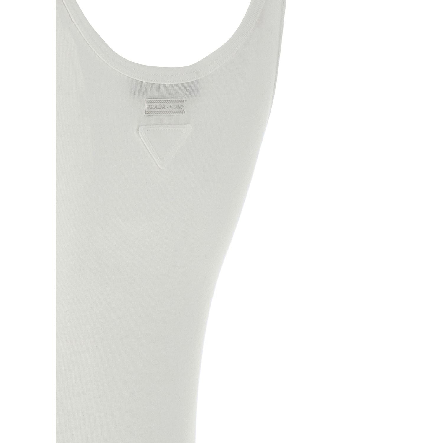 Prada White Cotton Tank Tops
