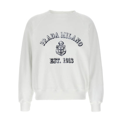 Prada White Cotton Sweatshirt