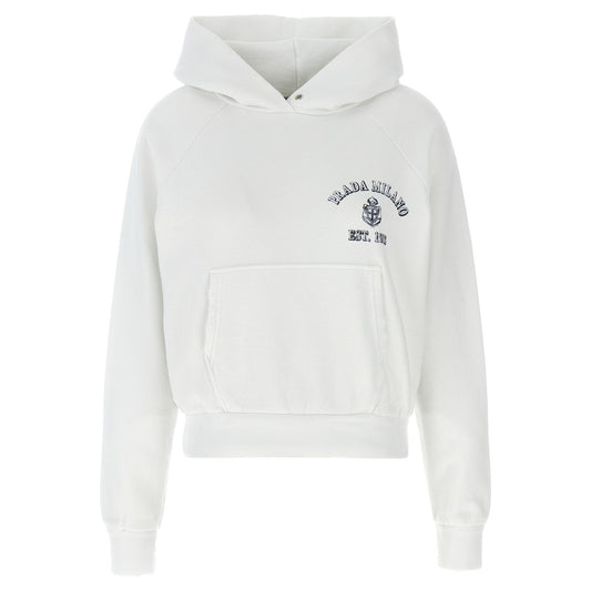 Prada White Cotton Sweatshirt