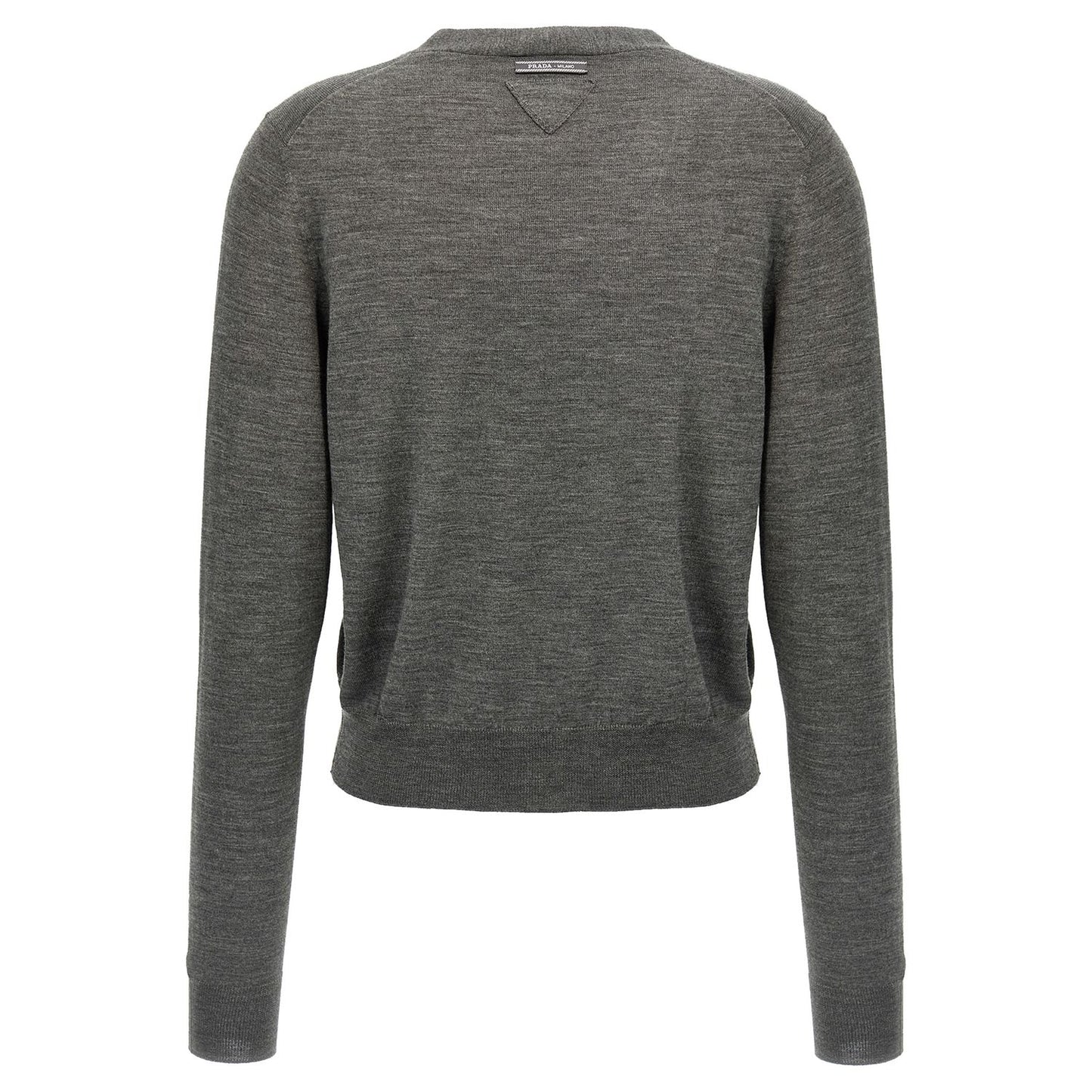 Prada Gray Virgin Wool Cardigan
