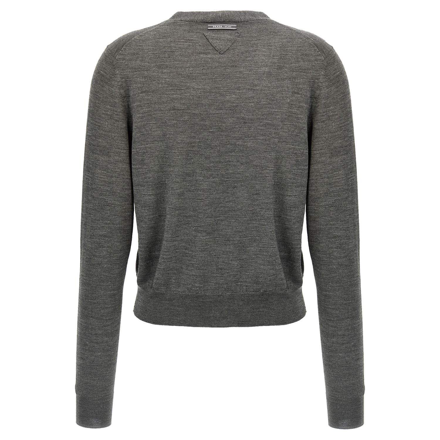 Prada Gray Virgin Wool Cardigan