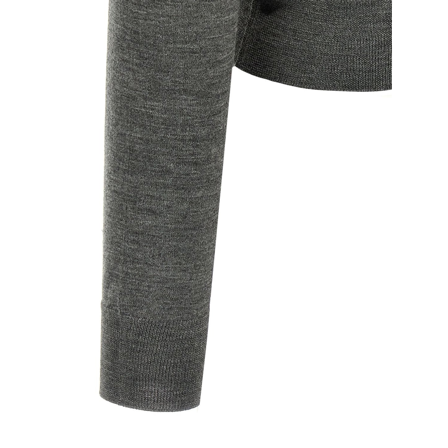 Prada Gray Virgin Wool Cardigan