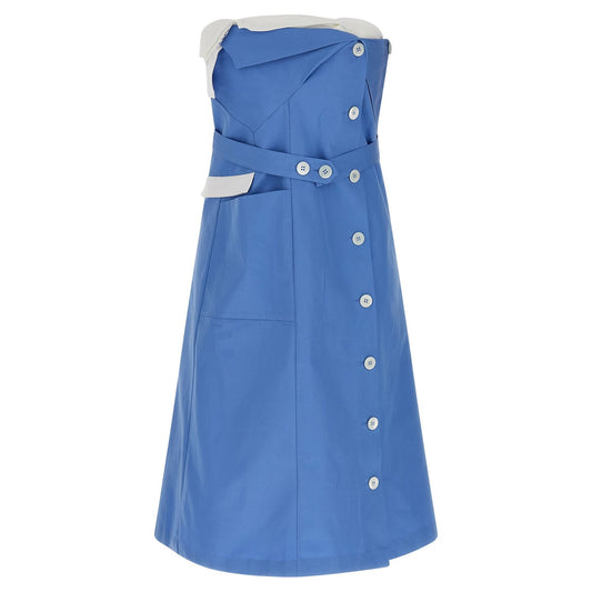 Miu Miu Blue Cotton Short Dress