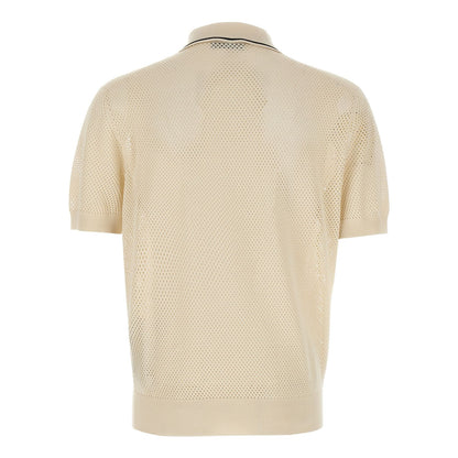 Prada White Silk Polo Shirt