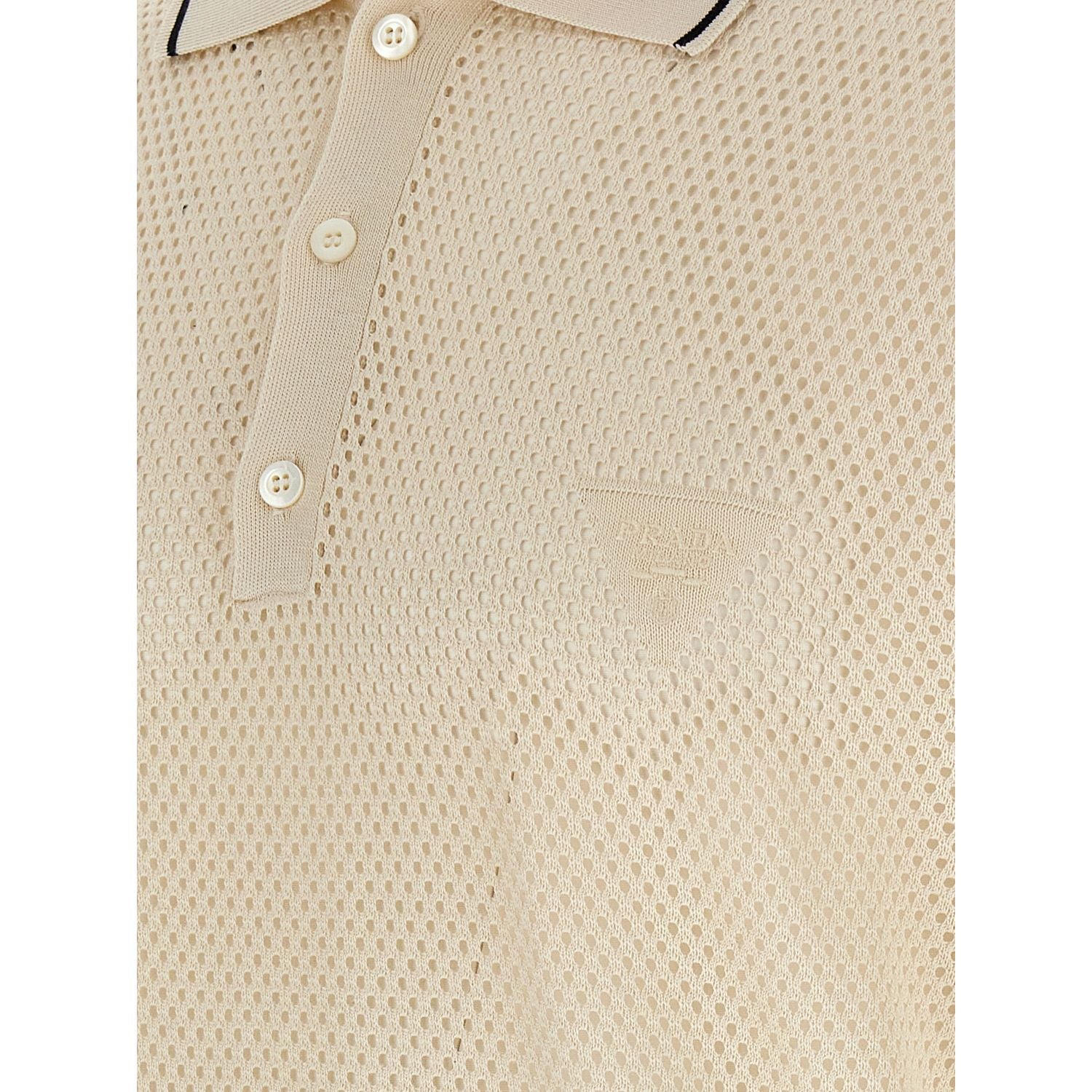 Prada White Silk Polo Shirt