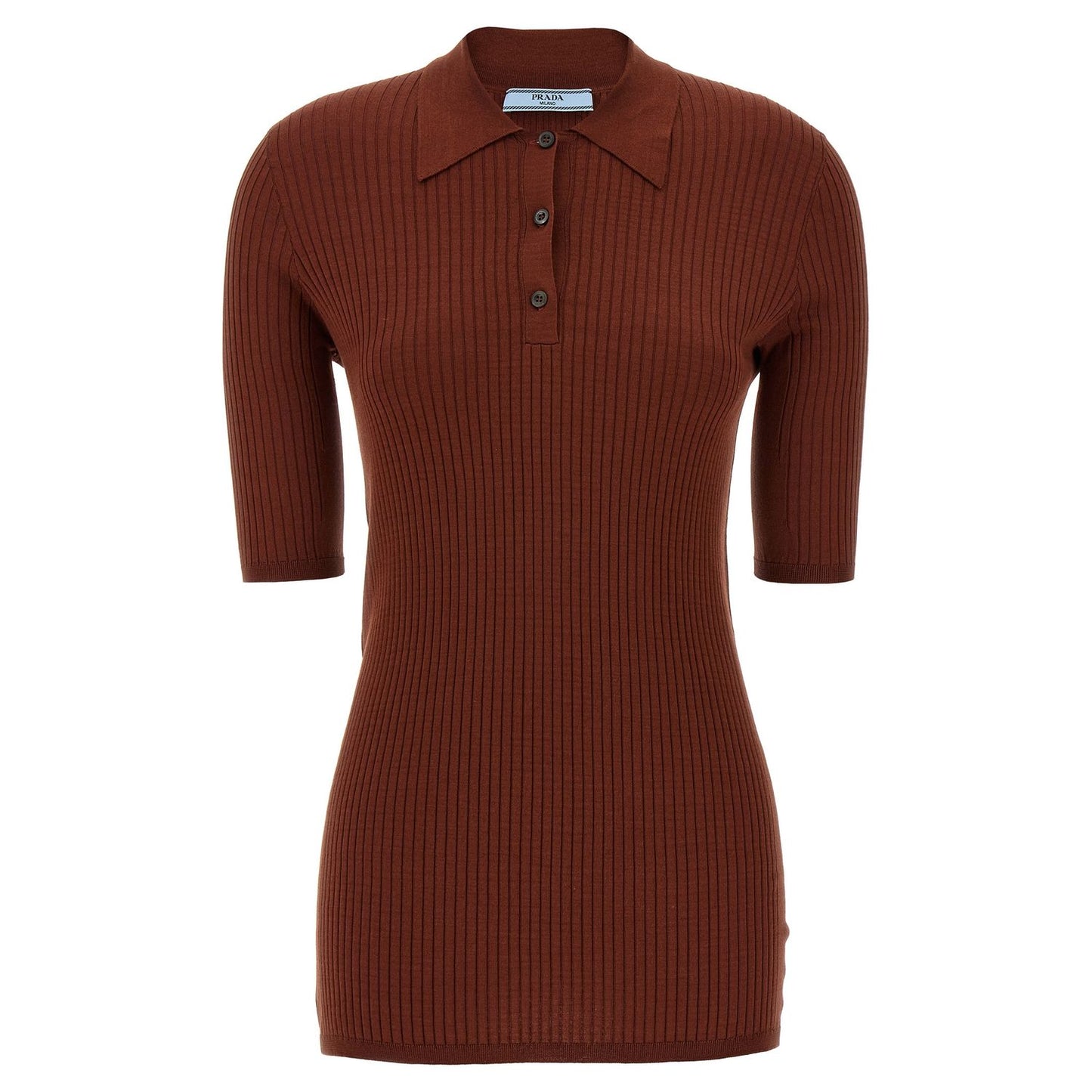 Prada Brown Cotton Polo Shirt