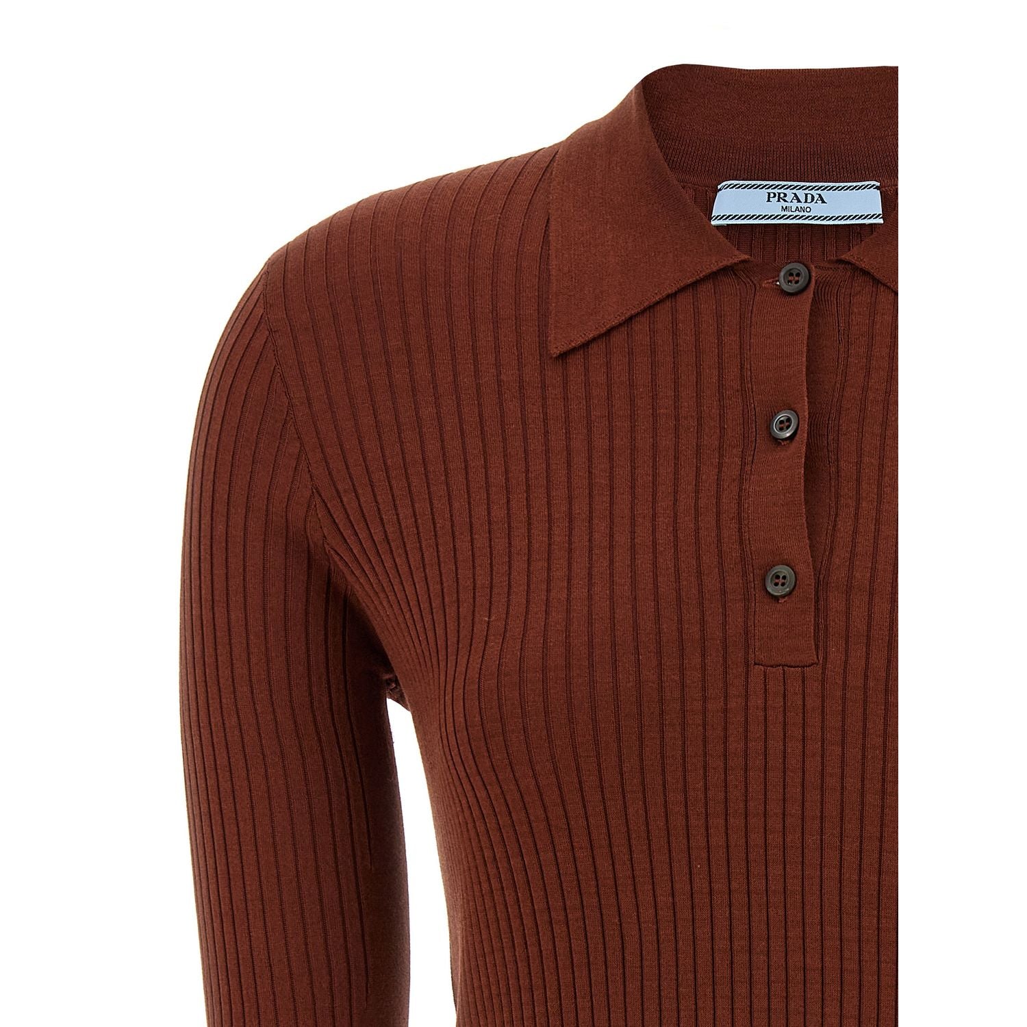 Prada Brown Cotton Polo Shirt