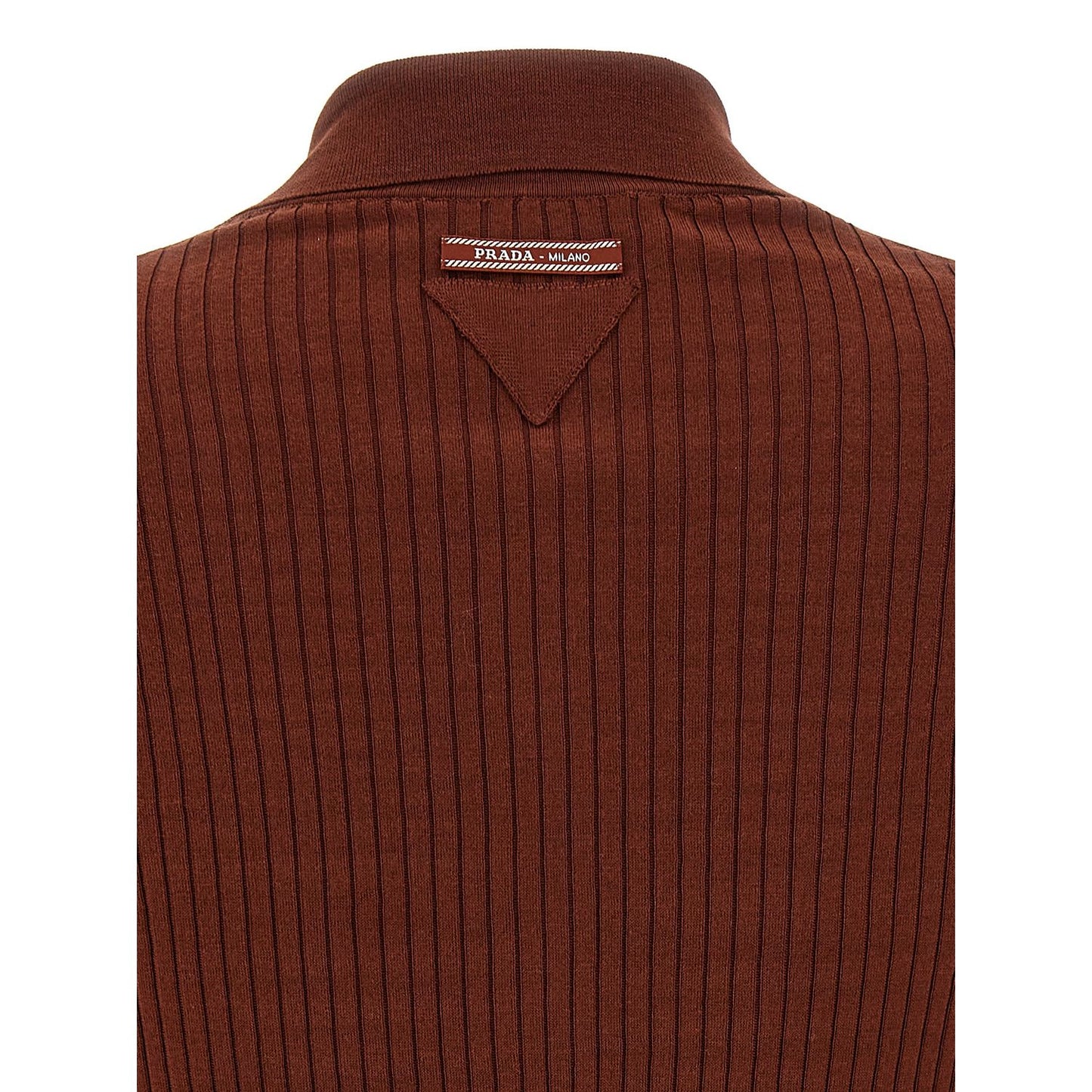 Prada Brown Cotton Polo Shirt